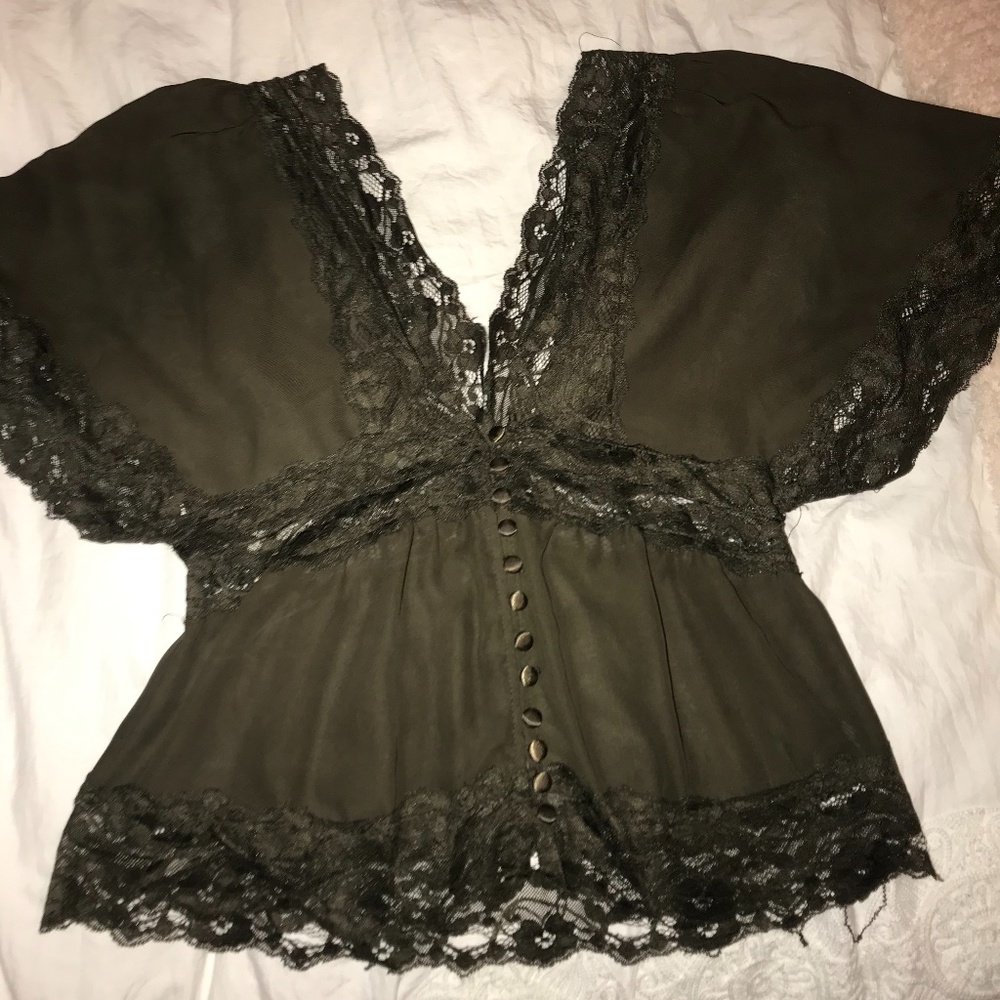 Green Lace Top